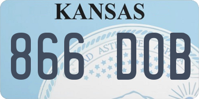 KS license plate 866DOB