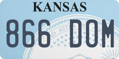 KS license plate 866DOM