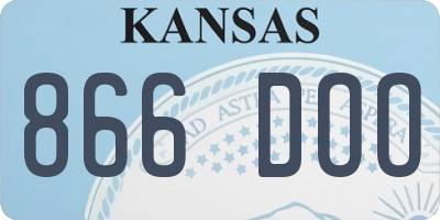 KS license plate 866DOO