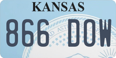 KS license plate 866DOW