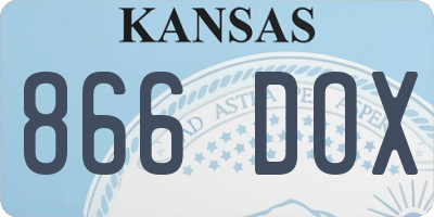 KS license plate 866DOX