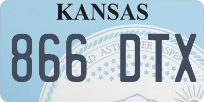 KS license plate 866DTX