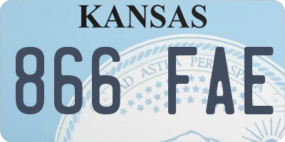 KS license plate 866FAE