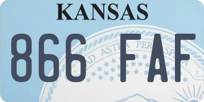 KS license plate 866FAF