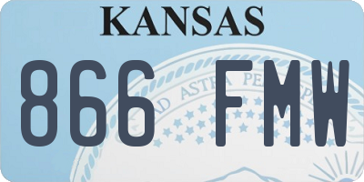 KS license plate 866FMW