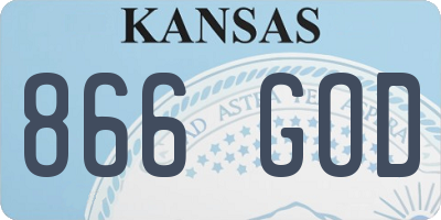 KS license plate 866GOD