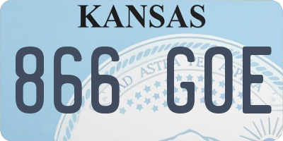 KS license plate 866GOE