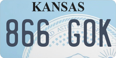 KS license plate 866GOK