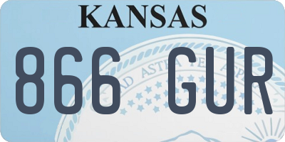 KS license plate 866GUR