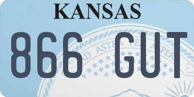 KS license plate 866GUT