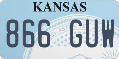 KS license plate 866GUW