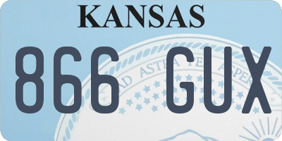 KS license plate 866GUX