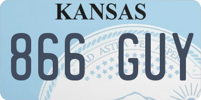 KS license plate 866GUY