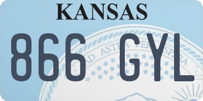 KS license plate 866GYL