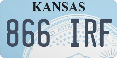 KS license plate 866IRF