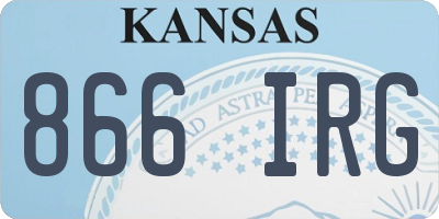 KS license plate 866IRG