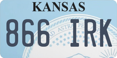 KS license plate 866IRK