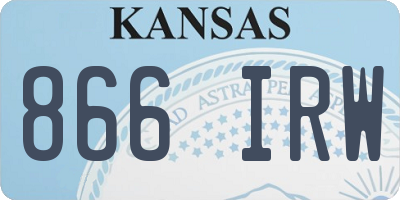 KS license plate 866IRW