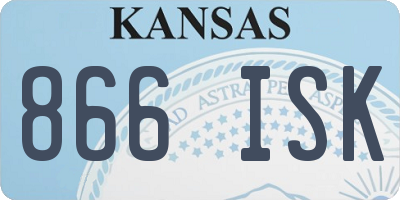 KS license plate 866ISK