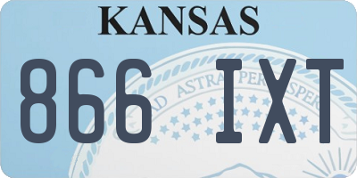 KS license plate 866IXT