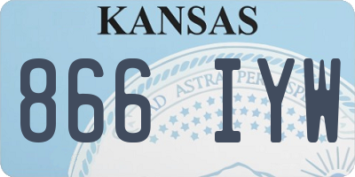 KS license plate 866IYW