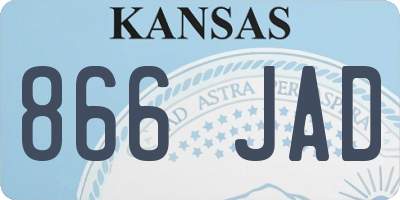 KS license plate 866JAD