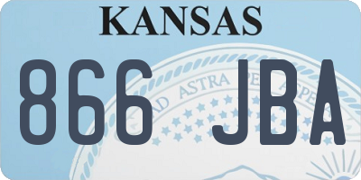 KS license plate 866JBA