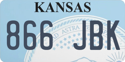 KS license plate 866JBK