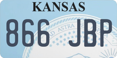 KS license plate 866JBP