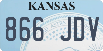 KS license plate 866JDV