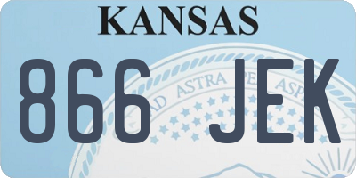 KS license plate 866JEK