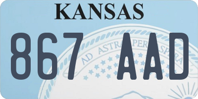 KS license plate 867AAD