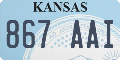 KS license plate 867AAI