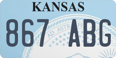 KS license plate 867ABG