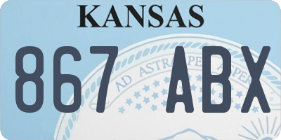 KS license plate 867ABX