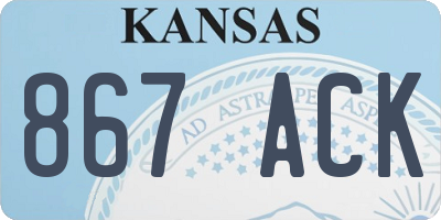 KS license plate 867ACK
