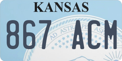 KS license plate 867ACM