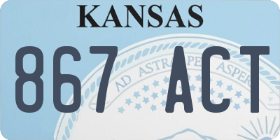 KS license plate 867ACT