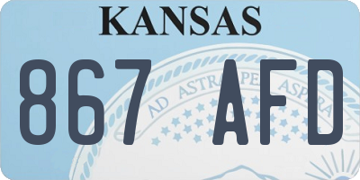 KS license plate 867AFD