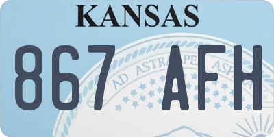 KS license plate 867AFH