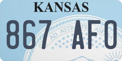 KS license plate 867AFO