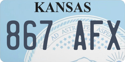 KS license plate 867AFX