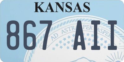 KS license plate 867AII