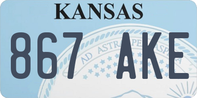 KS license plate 867AKE