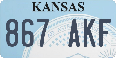 KS license plate 867AKF