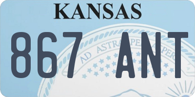 KS license plate 867ANT
