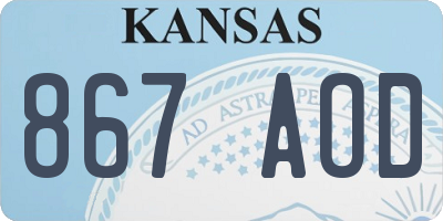 KS license plate 867AOD