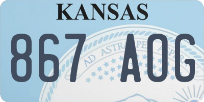 KS license plate 867AOG
