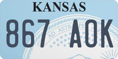 KS license plate 867AOK