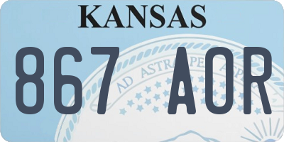 KS license plate 867AOR